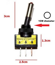 12V 20A LED tuimel schakelaar aan/uit kleur: blauw