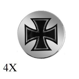 Keltisch kruis zwart chrome naafdop embleem set