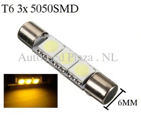 T6 31MM LED buislamp Geel amber
