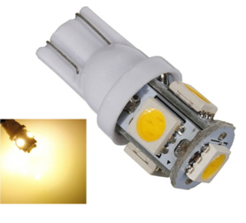 T10 W5W led 5x 5050 SMD LED Warm Wit