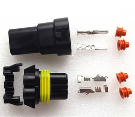 HB3 9005 2-pins AMP superseal verbindingsset, stekker + contrastekker