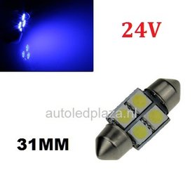 24V C5W Festoon 31MM 4x 5050SMD LED Blauw