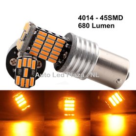  HOT: BA15S 45x 4014SMD LED oranje