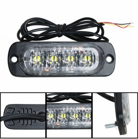 4x 3W highpower flash signalering module oranje 12v/24v slimline model 