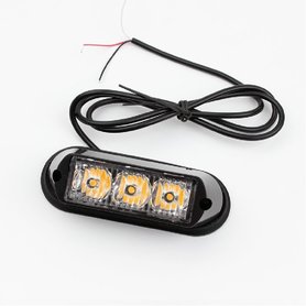 3x 3W highpower flash signalering module oranje 12v-24v opbouw model