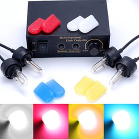 4x 12V HID stroboscoop lampen incl. 4x2 kleur kousjes