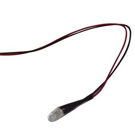 24V 5mm 1X led incl. 15cm. draad wit