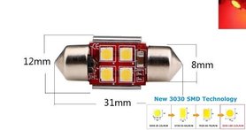C5W/C10W buislamp 31mm 4x 3030SMD LED Canbus rood 10V~24V