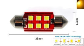 C5W/C10W buislamp 36mm 6x 3030SMD LED Canbus geel 10V~24V