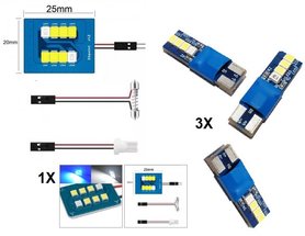 JEEP Renegade binnen verlicht set: 1x Led panel, 3X T10 two tone(Blauw over naar wit) 