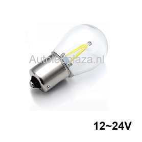 P5W P21W BA15S 2W COB highpower LED glasbol 12~24V 3x strobe