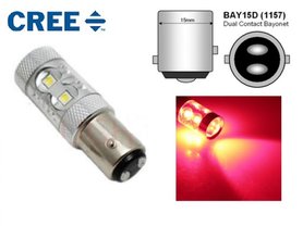 BAY15D 50W Cree LED 10-30V dc Rood