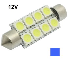 C5W/C10W Festoon 8x5050SMD LED 41MM buislamp blauw 12V