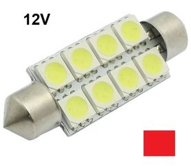 C5W/C10W Festoon 8x5050SMD LED 41MM buislamp rood 12V