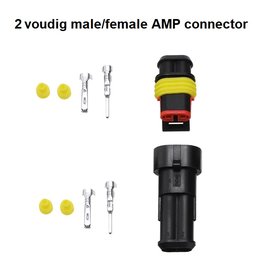 Uni 2-pins AMP superseal verbindingsset, stekker + contrastekker