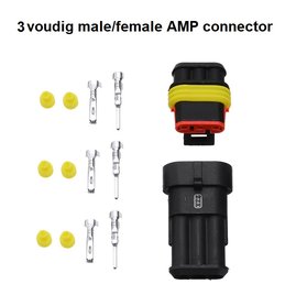 Uni 3-pins AMP superseal verbindingsset, stekker + contrastekker