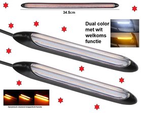 Dagrijverlichting DRL incl dynamisch knipperlicht met welkoms functie 2x 34,5CM