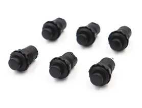 Aan-uit drukschakelaar self locking Max 8A/12V, 3A/125VAC, 1,5A/250VAC zwart