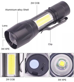 XP-G Q5 highpower mini led zaklamp 2000Lumen met ingebouwde oplaadbare accu