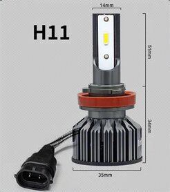 H11 1860 CSP highpower LED 3000K Geel