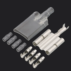 Draad split bullet connector set 4mm plug 1x female 4x male verbinding